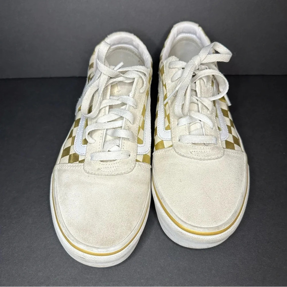 Vans Gold Checkered Low Top Sneakers Women US 8.5 - Picture 4 of 12